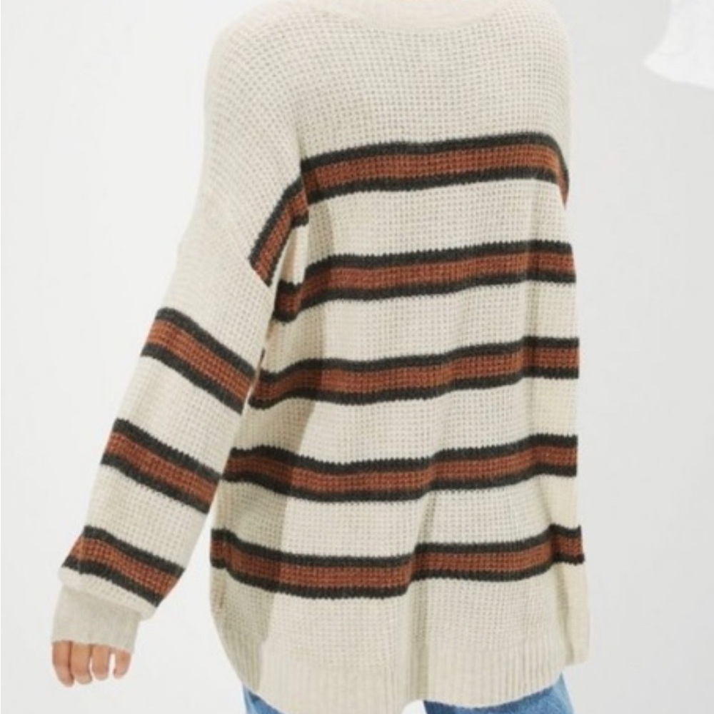 American Eagle Outfitters V-Neck waffle knit Sweater oversized xs - Picture 3 of 5